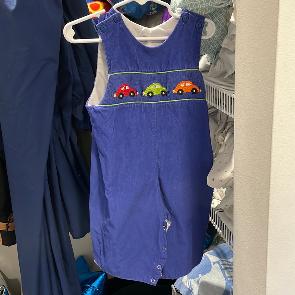 Vintage Blue Corduroy Car Overalls